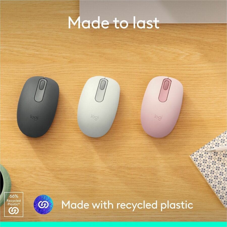 Logitech M196 Bluetooth Wireless Mouse - Compact, Portable, Rose