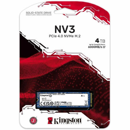 Kingston NV3 4TB PCIe 4.0 NVMe M.2 SSD – High-Speed Storage Solution for Laptops and Small Form Factor PCs