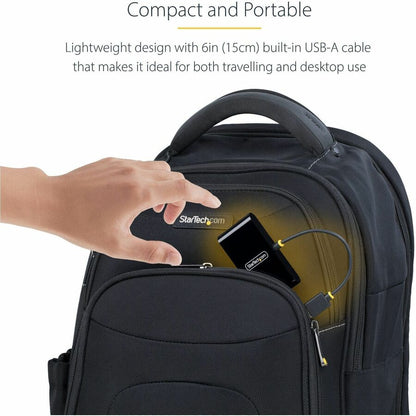 StarTech.com Travel Mini USB Hub — 4-Port USB 2.0 Bus-Powered Portable Hub for Laptops and PCs