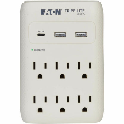 Eaton Tripp Lite Series Protect It! SK60C 6-Outlet Surge Protector with USB-C and USB-A Charging - 1080 Joules, Gray