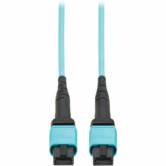 Eaton Tripp Lite Series 100G OM4 Multimode Fiber Optic Cable N845A-01M-12TAA – 3.28 ft, MPO MPO, Aqua Jacket, TAA Compliant