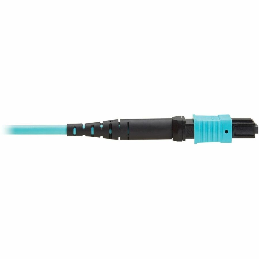 Eaton Tripp Lite Series 100G OM4 Multimode Fiber Optic Cable, 12-Fiber MPO/MPO, Aqua Jacket, 9.8 ft