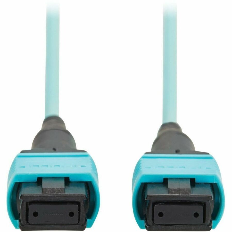 Eaton Tripp Lite Series 100G OM4 Multimode Fiber Optic Cable N845A-05M-12TAA, 16.4 ft, Aqua Jacket, MPO/MPO Connectors, TAA Compliant