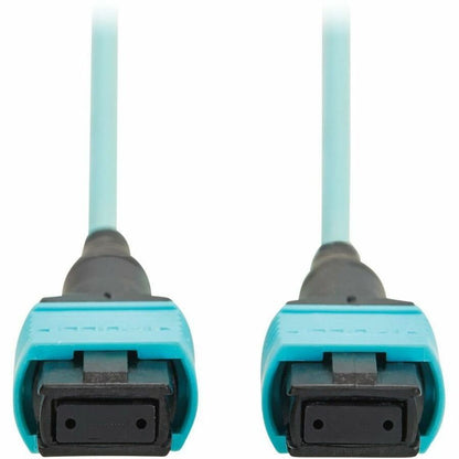 Eaton Tripp Lite Series 100G OM4 Multimode Fiber Optic Cable N845A-05M-12TAA, 16.4 ft, Aqua Jacket, MPO/MPO Connectors, TAA Compliant