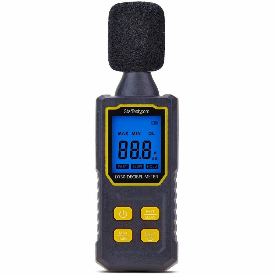 StarTech.com Handheld Digital Sound Meter with Large LCD - Noise and Decibel Level Reader for Server Rooms, Offices, and Industrial Environments (Part No. D130-DECIBEL-METER)