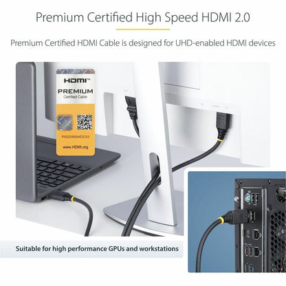 StarTech.com 15ft Premium Certified HDMI 2.0 Cable for 4K UHD and High Refresh Rates