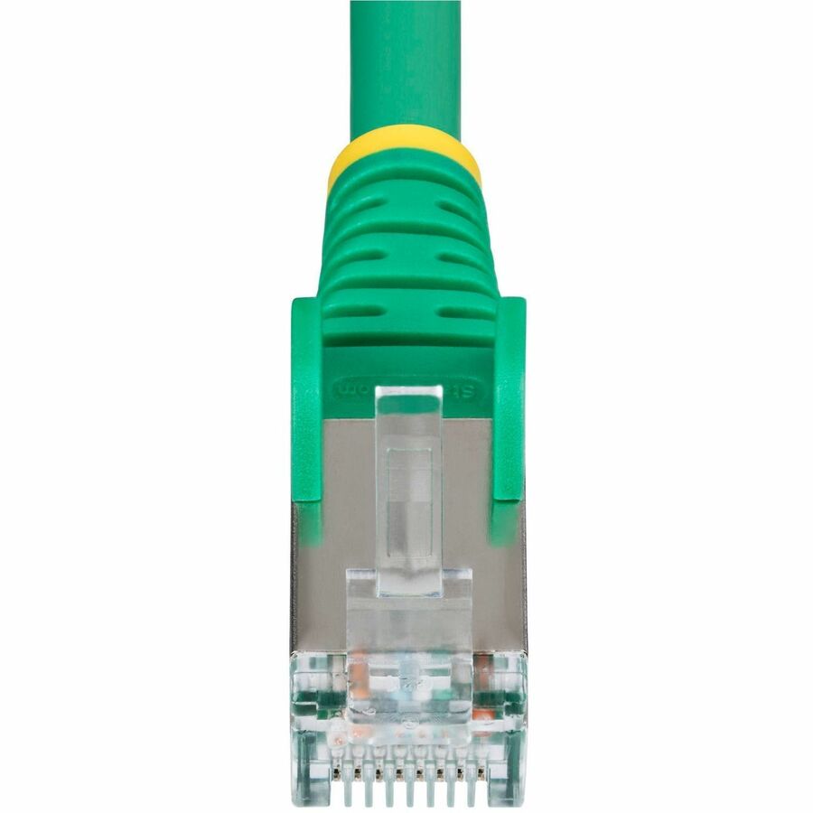 StarTech.com 50ft Green Cat6a Ethernet Cable with Shielded S/FTP Construction – 10 Gbps, PoE++, Snagless RJ-45 Connectors, LSZH Jacket