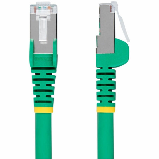 StarTech.com 50ft Green Cat6a Ethernet Cable with Shielded S/FTP Construction – 10 Gbps, PoE++, Snagless RJ-45 Connectors, LSZH Jacket