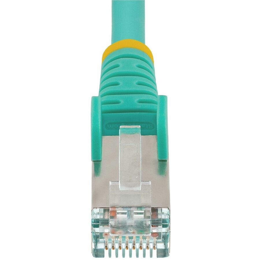 StarTech.com 1ft Cat6a Ethernet Cable - Aqua LSZH Shielded Network Patch Cord with 10Gbps Data Rate and PoE++ Support