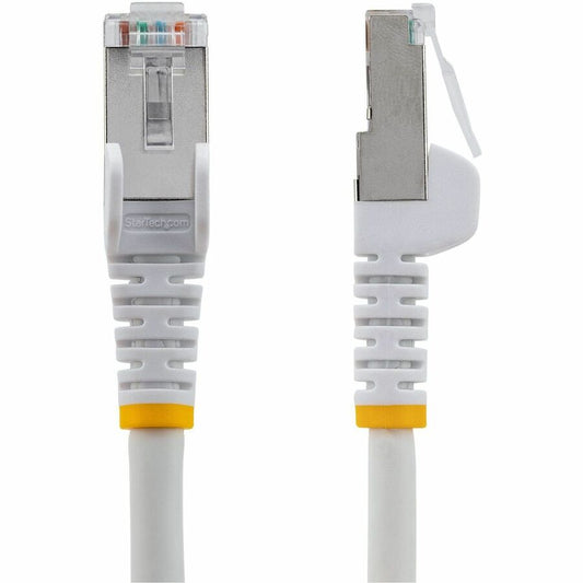 StarTech.com 50ft White CAT6a Ethernet Cable with Snagless RJ45 Connectors – 10 Gbps, PoE++ Support, S/FTP Shielded Patch Cable