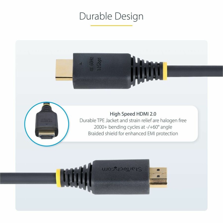 StarTech.com 1ft HDMI 2.0 Cable for 4K UHD and High-Performance Displays