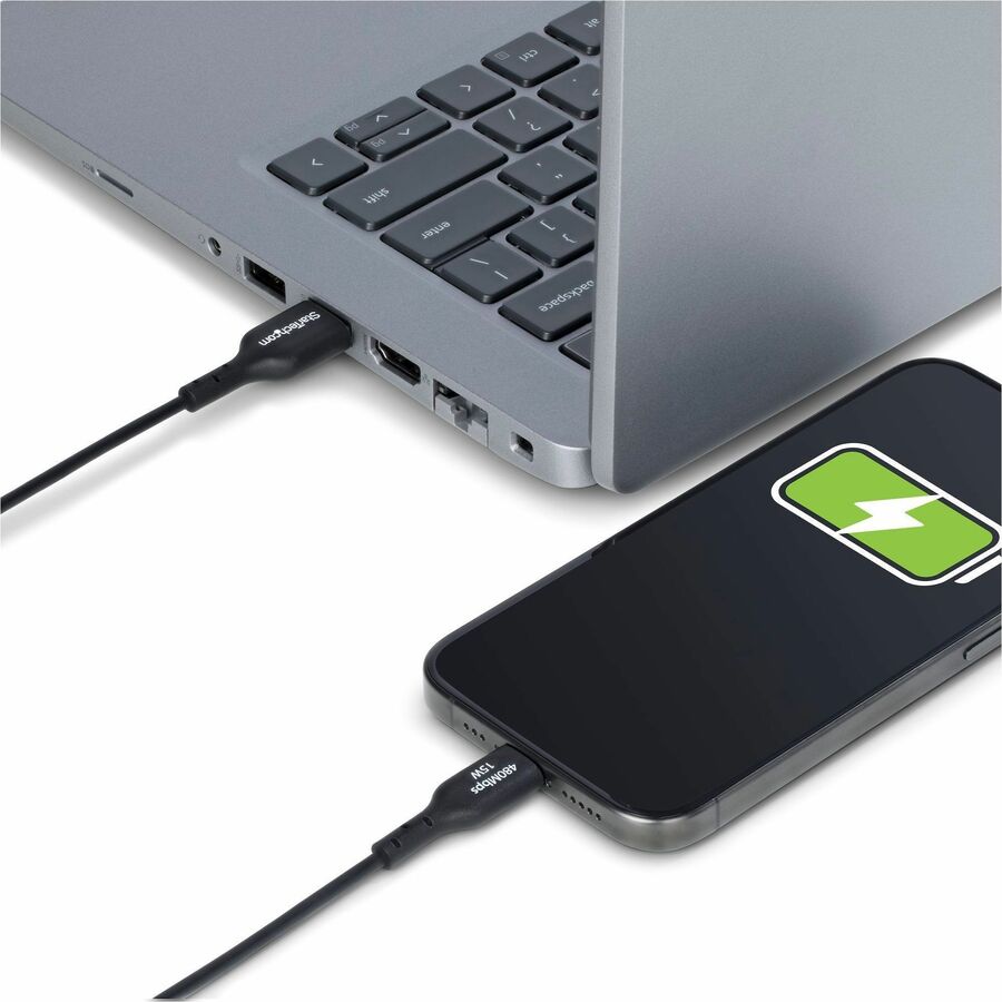 StarTech.com 15ft USB-A to USB-C Charging and Data Transfer Cable, 3A Fast Charging, USB 2.0, TPE Jacket - Black