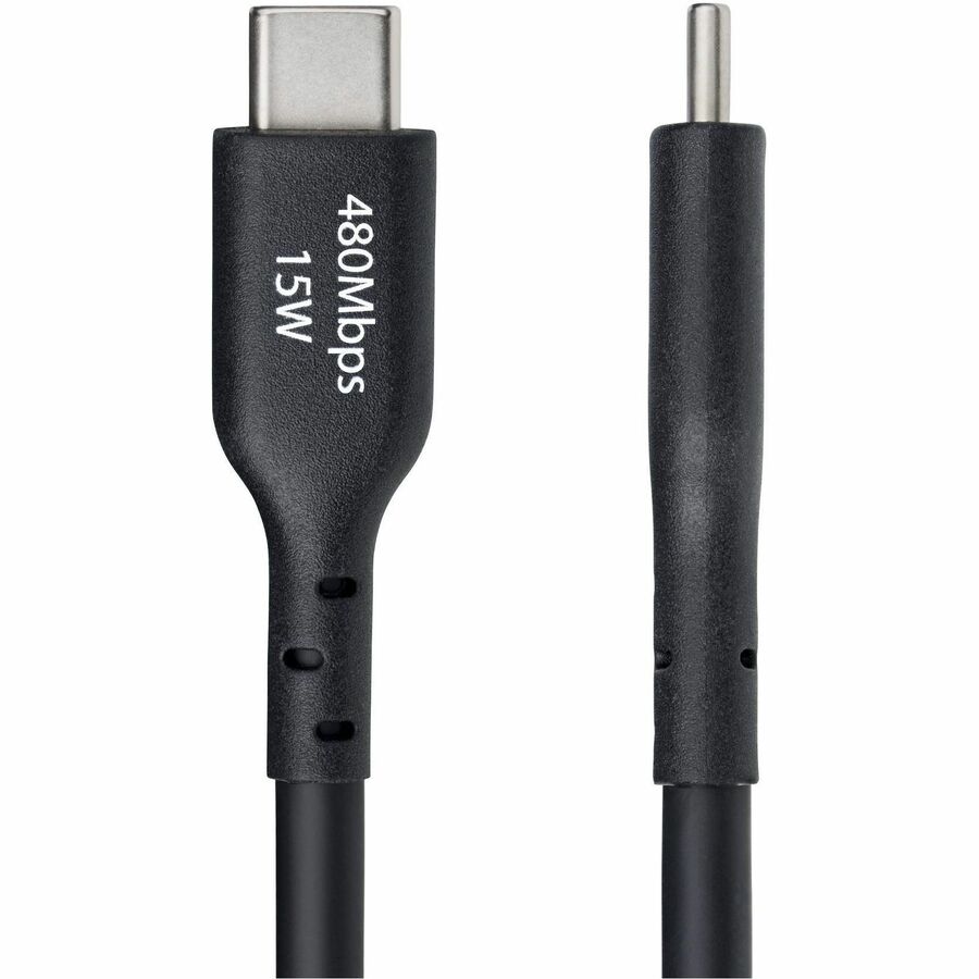 StarTech.com 15ft USB-A to USB-C Charging and Data Transfer Cable, 3A Fast Charging, USB 2.0, TPE Jacket - Black