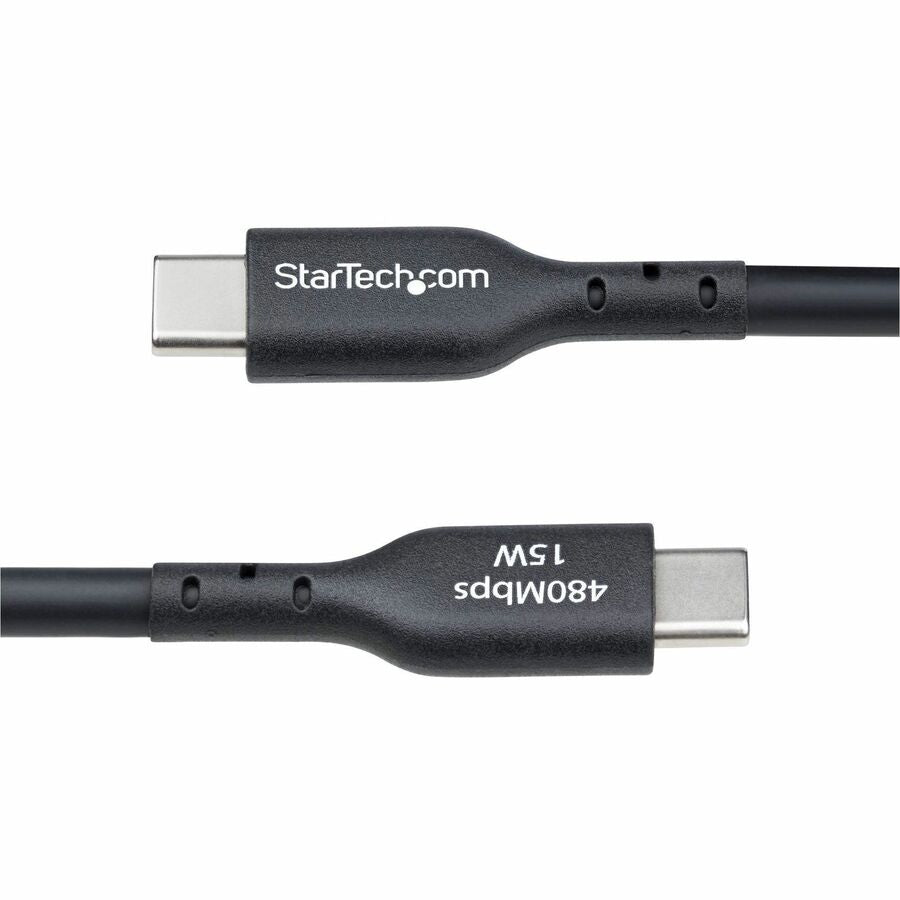 StarTech.com 15ft USB-A to USB-C Charging and Data Transfer Cable, 3A Fast Charging, USB 2.0, TPE Jacket - Black