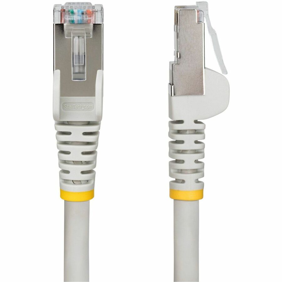 StarTech.com 6in Gray CAT6a Ethernet Cable with S/FTP Shielding and Gold-Plated Connectors
