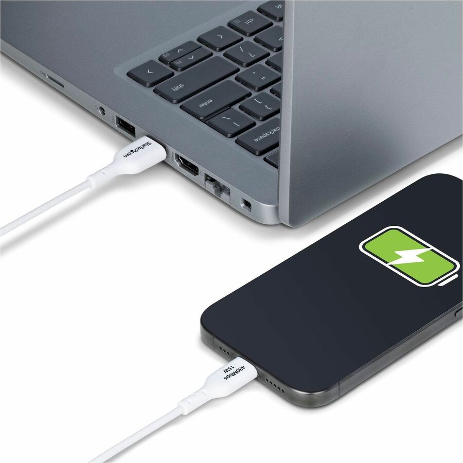 StarTech.com 6ft USB-A to USB-C Charging and Data Transfer Cable - Fast Charge & Sync, 3A, USB 2.0, White