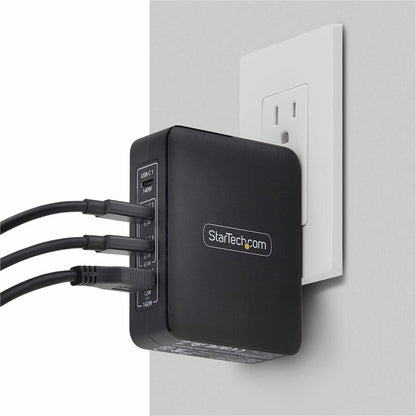 StarTech.com 140W USB-C GaN Wall Charger with 3 USB-C Ports and 1 USB-A for MacBook Pro, Dell XPS, and More
