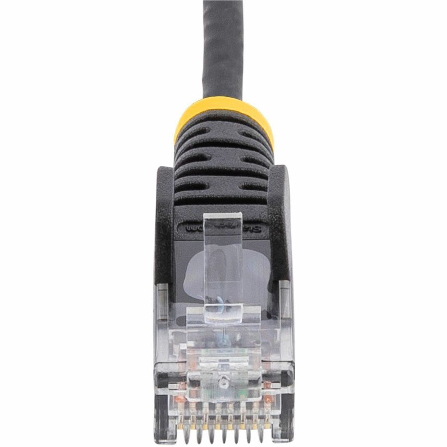 StarTech.com 7ft Black Slim Cat6 Ethernet Cable - UTP, LSZH, 28AWG Bare Copper, Snagless RJ45 Patch Cord for High-Density Networks