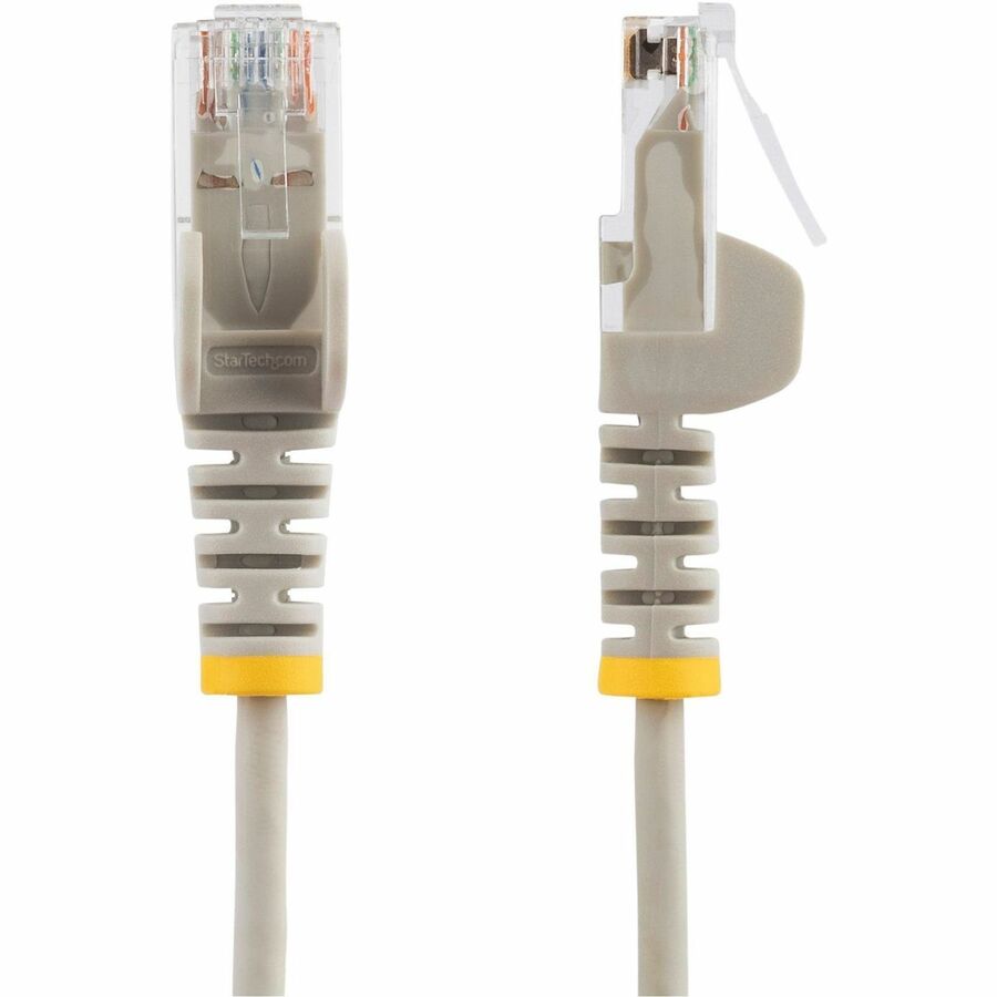 StarTech.com 2ft Gray Slim Cat6 Ethernet Cable with Snagless RJ-45 Connectors - UTP, LSZH Jacket, 28AWG Bare Copper, Fluke Tested