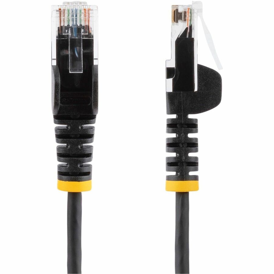 StarTech.com 2ft Black Slim Cat6 Ethernet Cable with Snagless RJ-45 Connectors - UTP, LSZH, 28AWG Bare Copper, Fluke Tested