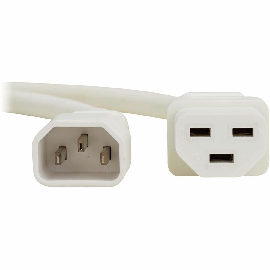 Eaton Corporation P037-2P5-AWH Power Cord, C14 to C21 - Heavy-Duty 15A, 250V, 14 AWG, 2.5 ft White for Network Equipment