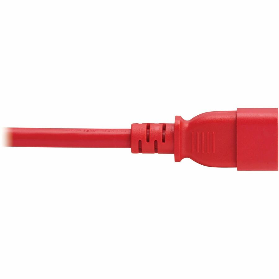 Eaton Tripp Lite Series Heavy-Duty Power Cord C14 to C21, 15A, 250V, 14 AWG, 5 ft, Red