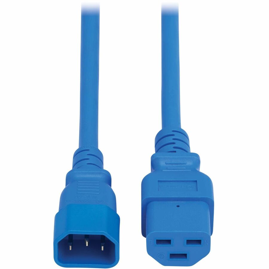 Eaton Tripp Lite Series Power Cord P037-002-ABL, C14 to C21 - Heavy-Duty 15A 250V 14 AWG, 2 ft. Blue