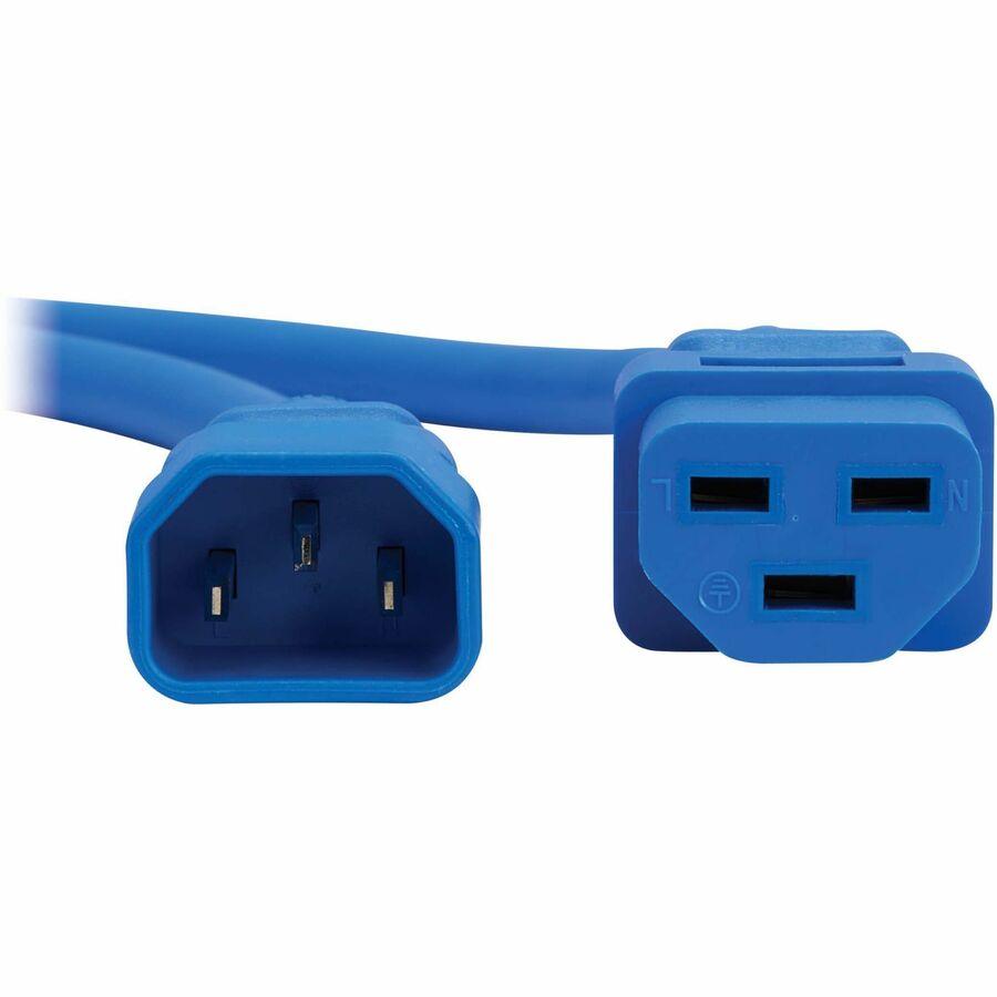 Eaton Tripp Lite Series Heavy-Duty Power Cord C14 to C21, 15A, 250V, 14 AWG, 2.5 ft, Blue