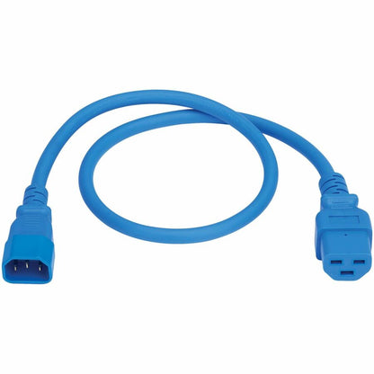 Eaton Tripp Lite Series Heavy-Duty Power Cord C14 to C21, 15A, 250V, 14 AWG, 2.5 ft, Blue