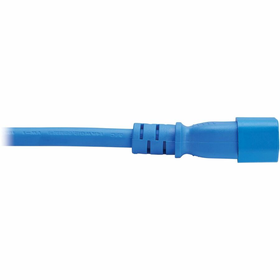 Eaton Tripp Lite Series Heavy-Duty Power Cord C14 to C21, 15A, 250V, 14 AWG, 2.5 ft, Blue