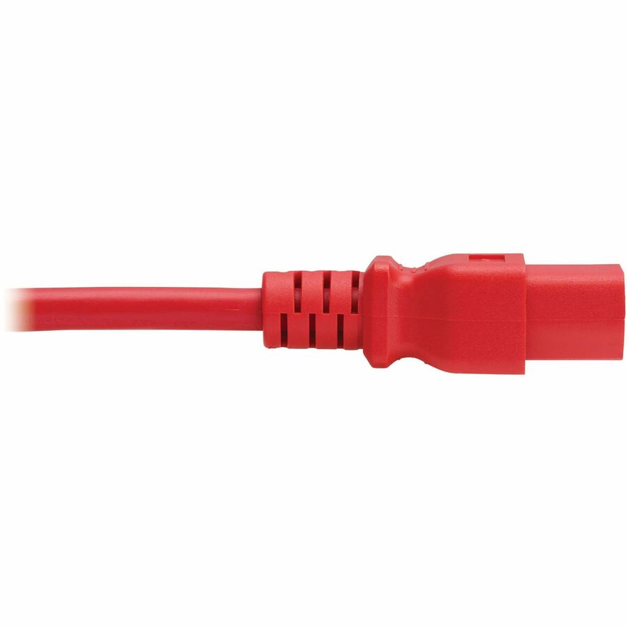 Eaton Tripp Lite Series Heavy-Duty Power Cord C14 to C21, 15A, 250V, 14 AWG, 2.5 ft. Red