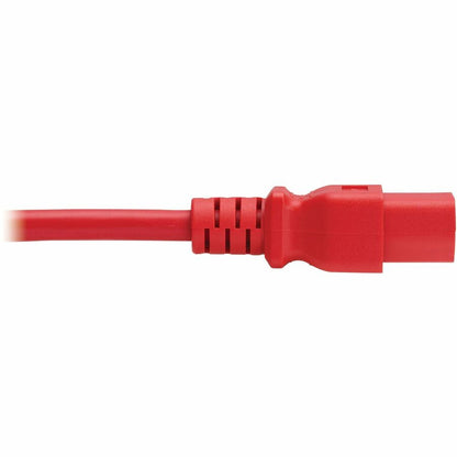 Eaton Tripp Lite Series Heavy-Duty Power Cord C14 to C21, 15A, 250V, 14 AWG, 2.5 ft. Red