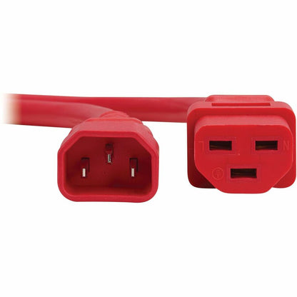 Eaton Tripp Lite Series Heavy-Duty Power Cord C14 to C21, 15A, 250V, 14 AWG, 2.5 ft. Red