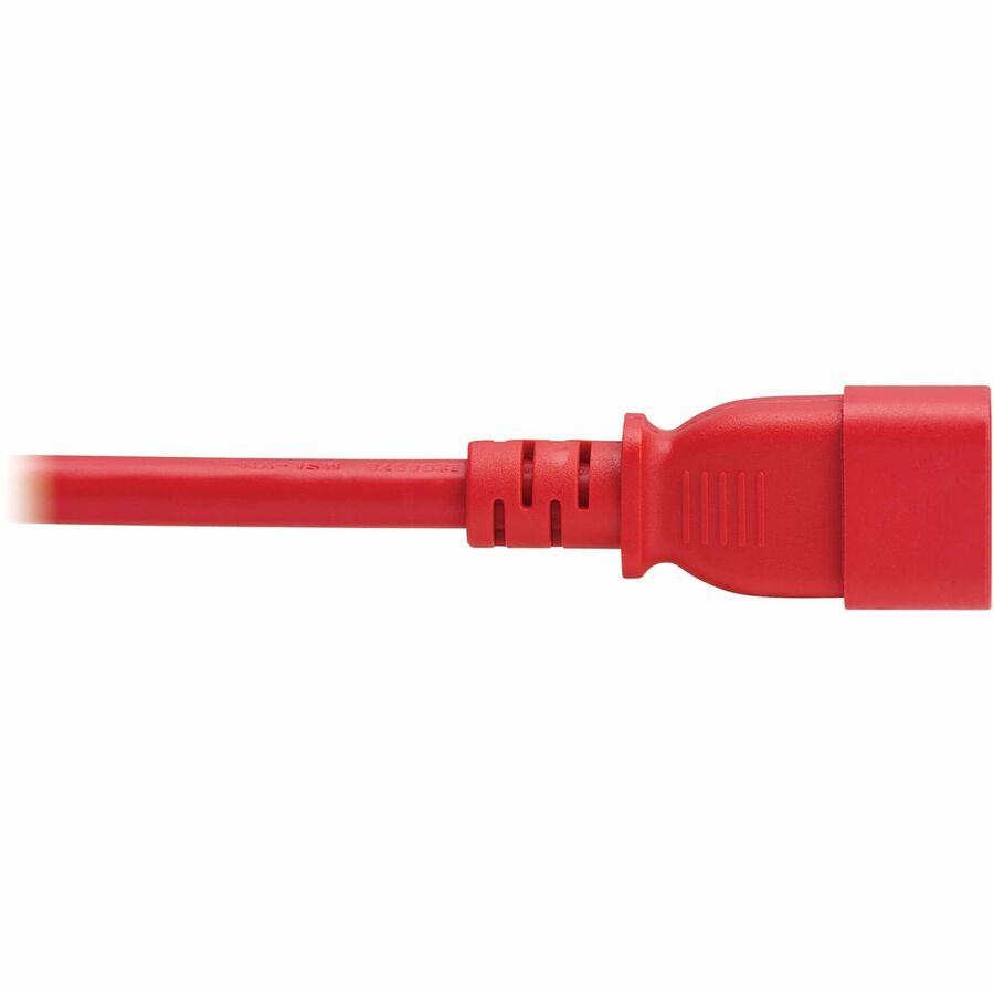 Eaton Tripp Lite Series Heavy-Duty Power Cord C14 to C21, 15A, 250V, 14 AWG, 2.5 ft. Red