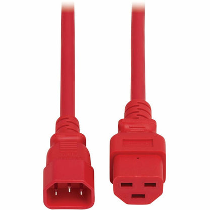 Eaton Tripp Lite Series Heavy-Duty Power Cord C14 to C21, 15A, 250V, 14 AWG, 2.5 ft. Red
