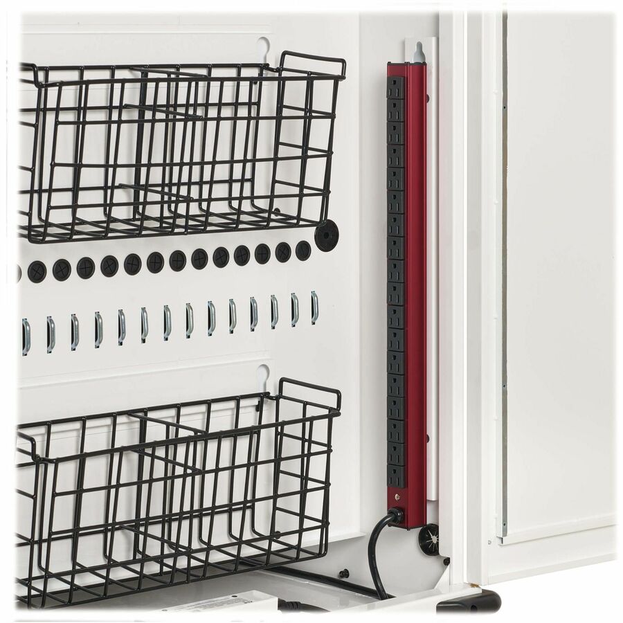 Eaton Tripp Lite Series Safe-IT 36-Device UV Mobile Charging Cart for Laptops and Chromebooks - 120V, NEMA 5-15P, 10 ft. Cord, Antimicrobial, Wood-Grain Top, White