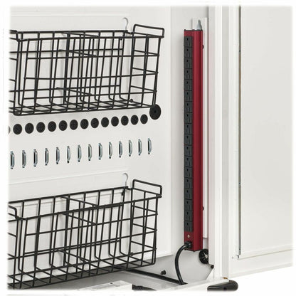 Eaton Tripp Lite Series Safe-IT 36-Device UV Mobile Charging Cart for Laptops and Chromebooks - 120V, NEMA 5-15P, 10 ft. Cord, Antimicrobial, Wood-Grain Top, White