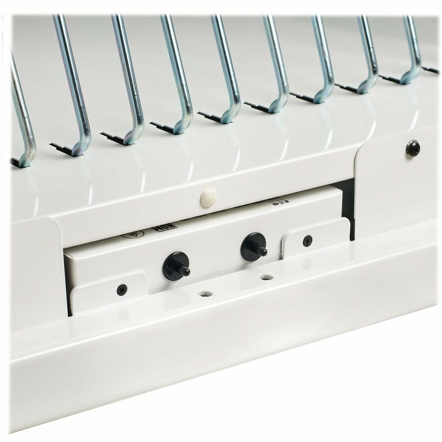 Eaton Tripp Lite Series Safe-IT 36-Device UV Mobile Charging Cart for Laptops and Chromebooks - 120V, NEMA 5-15P, 10 ft. Cord, Antimicrobial, Wood-Grain Top, White