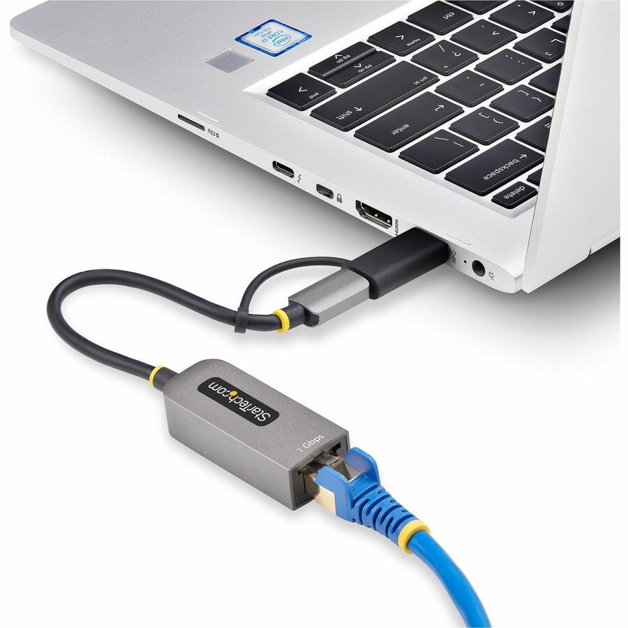 StarTech.com USB-C to Ethernet Adapter with USB-A Dongle, 10/100/1000 Mbps, USB 3.2 to Gigabit Network Interface