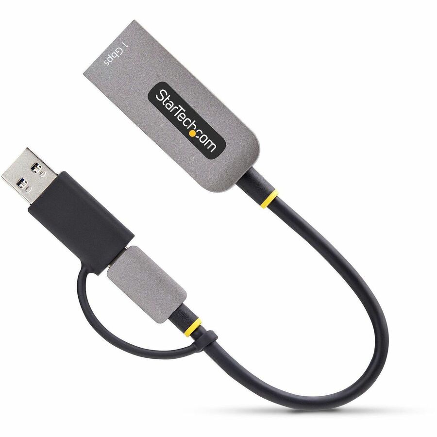 StarTech.com USB-C to Ethernet Adapter with USB-A Dongle, 10/100/1000 Mbps, USB 3.2 to Gigabit Network Interface