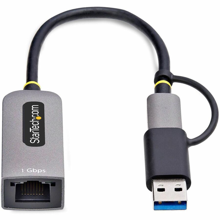 StarTech.com USB-C to Ethernet Adapter with USB-A Dongle, 10/100/1000 Mbps, USB 3.2 to Gigabit Network Interface