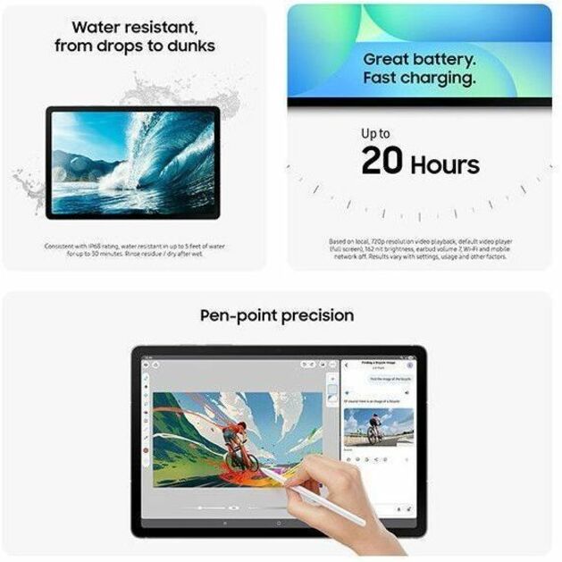 Samsung Galaxy Tab S10 FE Tablet - Octa-core Processor, 8 GB RAM, 128 GB Storage, Android 15, Gray