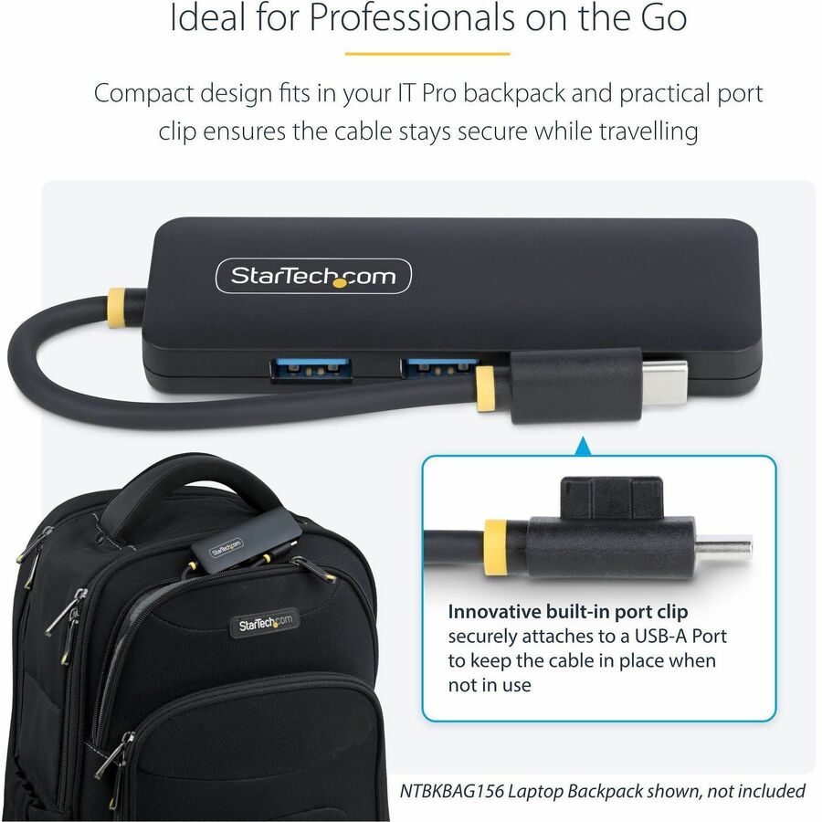 StarTech.com 4-Port USB-C Hub H5C4A-USB-HUB – Portable USB 3.0 Expansion for Laptops and Desktops