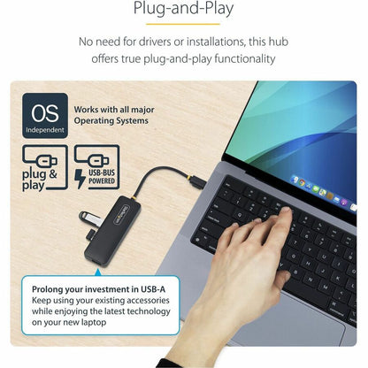StarTech.com 4-Port USB-C Hub H5C4A-USB-HUB – Portable USB 3.0 Expansion for Laptops and Desktops
