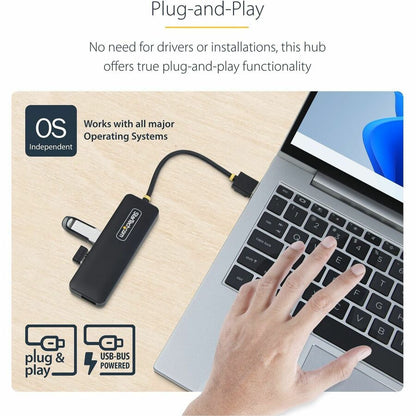 StarTech.com 4-Port USB 3.0 Hub - Compact, Bus-Powered Multi-Device Expansion for Laptops and Desktops