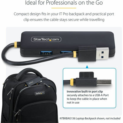 StarTech.com 4-Port USB 3.0 Hub - Compact, Bus-Powered Multi-Device Expansion for Laptops and Desktops