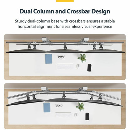 StarTech.com Six-Monitor Desk Mount with Crossbar for 17-32 inch Displays, Dual-Column Aluminum Support