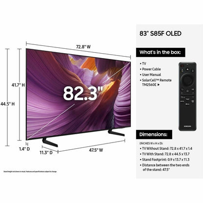 Samsung S85F QN83S85FAE 82.5-Inch 4K UHD Smart OLED TV with AI Processor and Smart Features