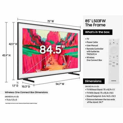 Samsung The Frame QN85LS03FWF 85-Inch 4K UHD Smart LED-LCD TV with Neo QLED and HDR