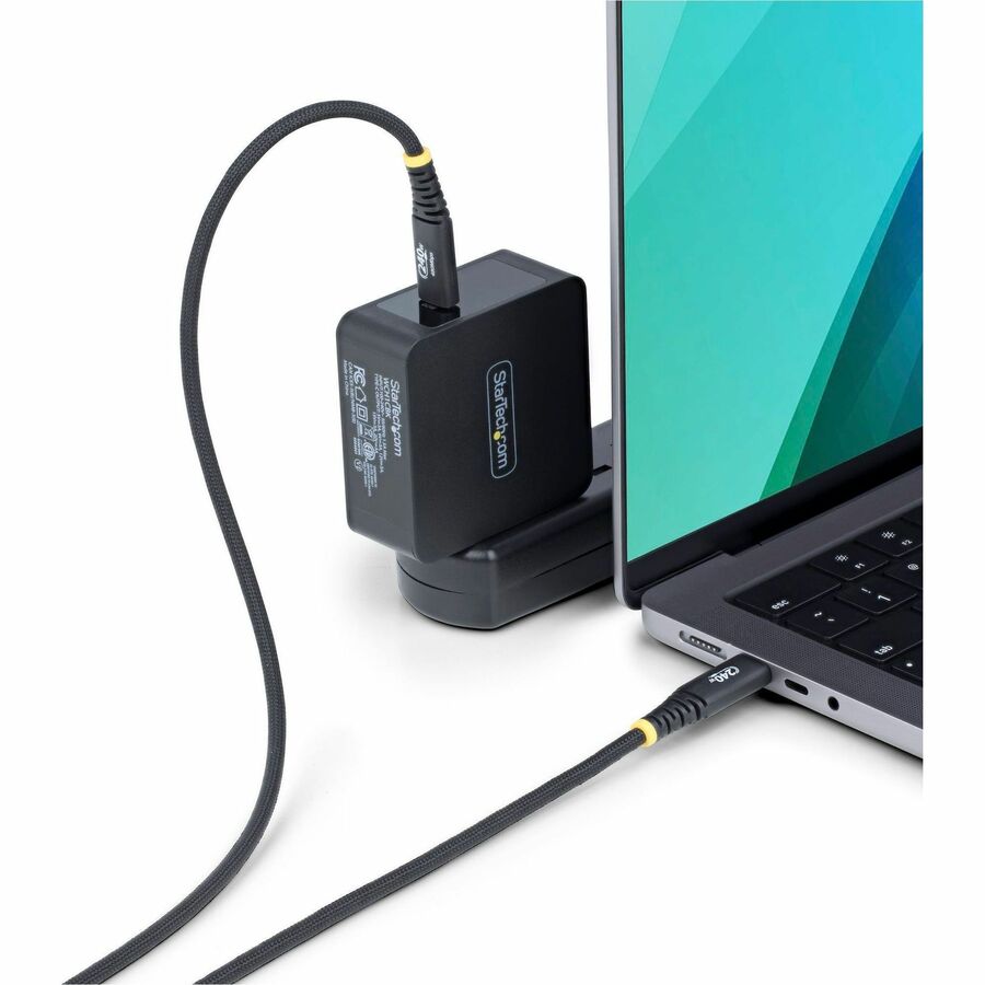 StarTech.com 3ft USB-C Charging Cable with 240W Power Delivery - Braided Nylon & Silicone Jacket